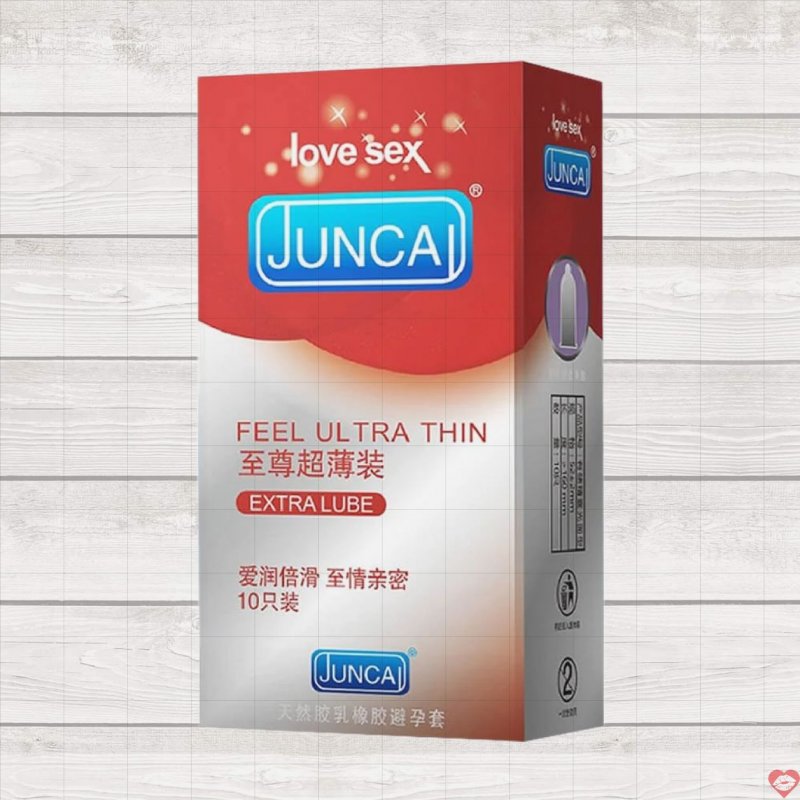 Bao cao su Juncai siêu mỏng gel bôi trơn an toàn 10 cái 