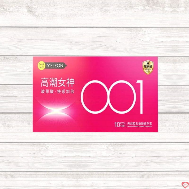 Bao cao su Meleon 001 Pink siêu mỏng gel HA dưỡng ẩm an toàn 
