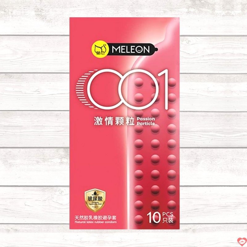 Bao cao su Meleon 001 siêu mỏng hạt nổi, tăng khoái lạc, hộp 10 