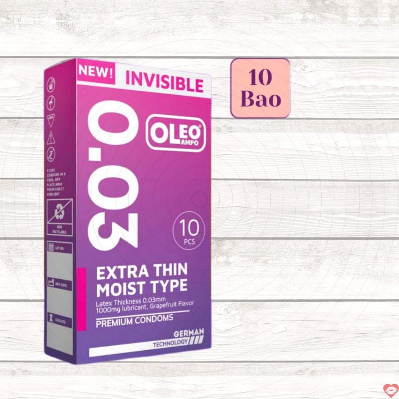 Bao cao su Oleo Lampo siêu mỏng an toàn hương bưởi 10 cái 