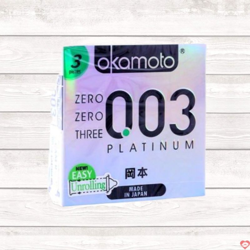Bao cao su Okamoto Platinum 0.03 siêu mỏng cao cấp Nhật Bản thoải mái an toàn 