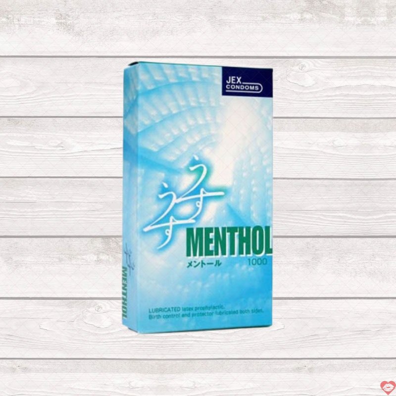 Bao cao su JEX UsuUsu Menthol siêu mỏng trơn mát cảm giác thật 12c 