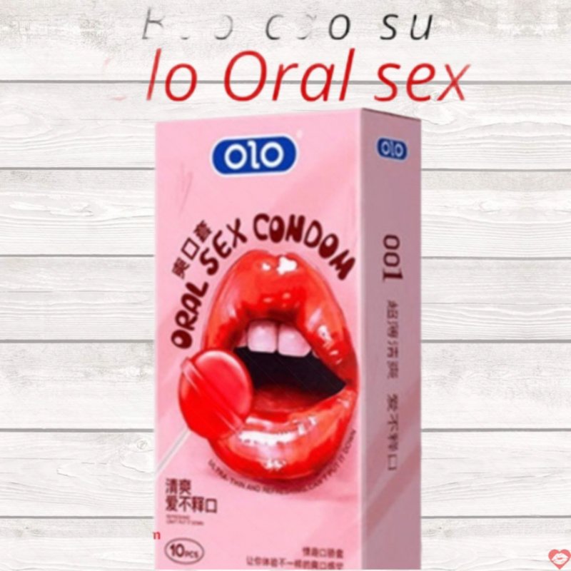 Bao cao su Olo siêu mỏng 0.01 hương dâu Oral Sex an toàn thoải mái 