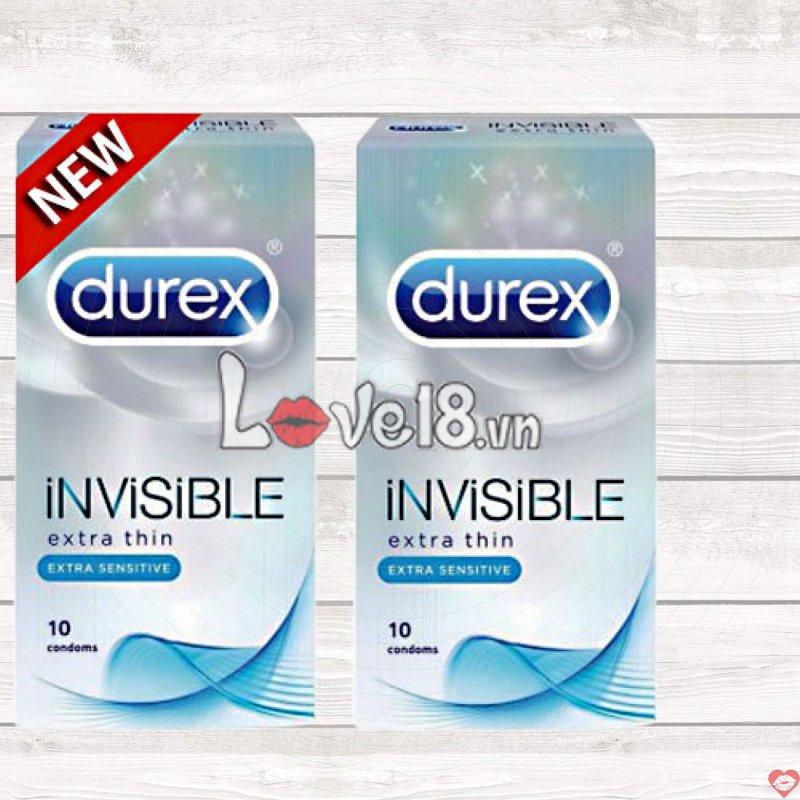 Bao Cao Su Durex Invisible Mỏng Nhẹ Cảm Giác Tự Nhiên, An Toàn 