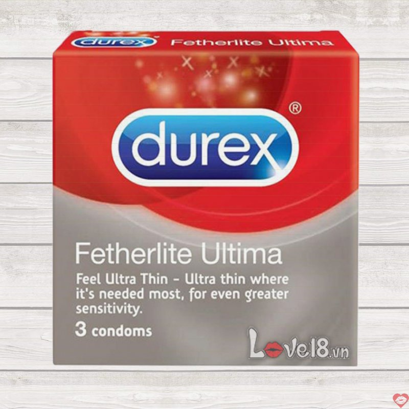 Bao cao su Durex siêu mỏng Fetherlite Ultima 3 cái an toàn hiệu quả 