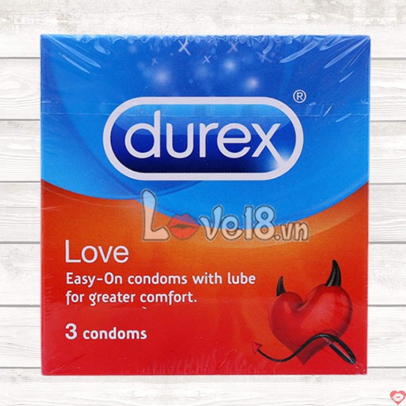 Bao Cao Su Durex Love Mỏng Chống Tuột Có Chất Bôi Trơn Tăng Khoái Cảm 