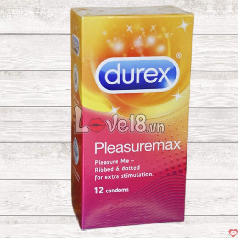 Bao Cao Su Durex Gân Gai Pleasuremax Hộp 12 Cái An Toàn Tăng Khoái Cảm 