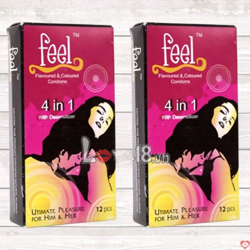 Bao Cao Su Kéo Dài Feel Hương Dâu Hộp 12 cái Tăng Khoái Cảm 