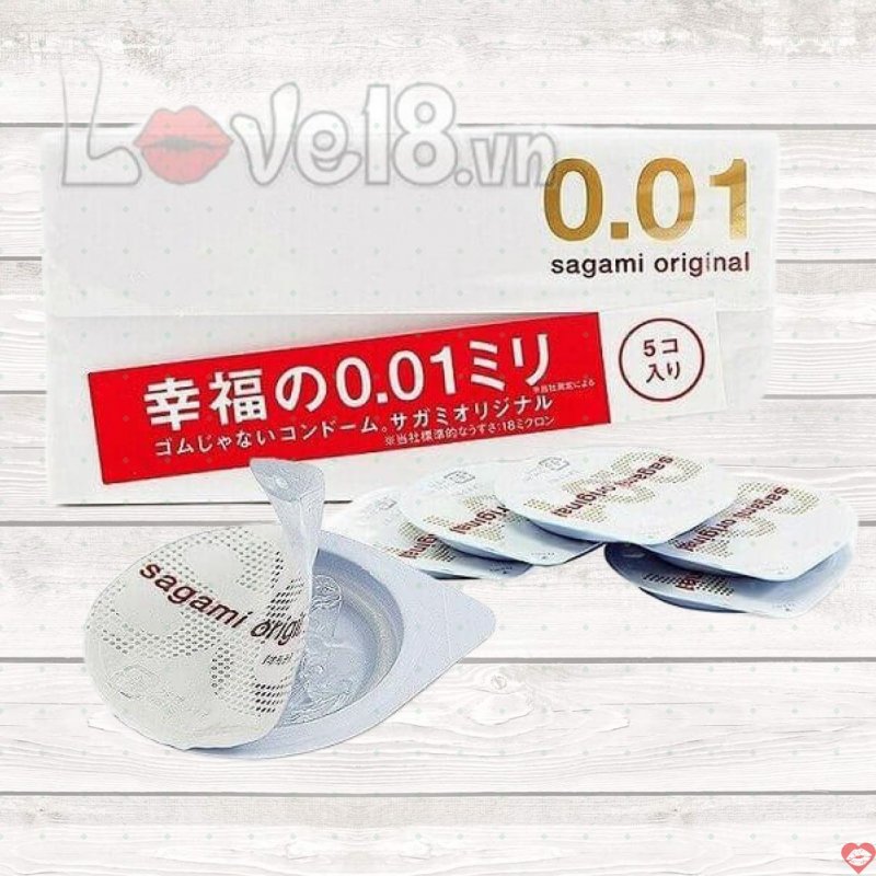 Bao Cao Su Sagami 0.01 Siêu Mỏng Nhất Hộp 5 Cái Giá Tốt 