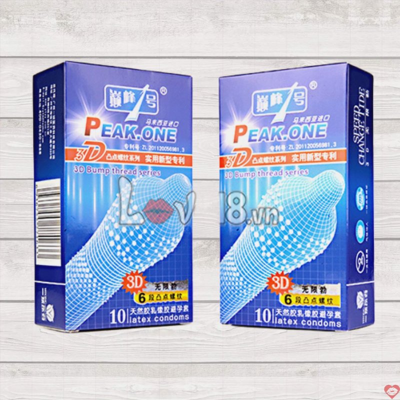Bao cao su siêu gai 3D siêu mỏng Peak ONE cảm giác thật 