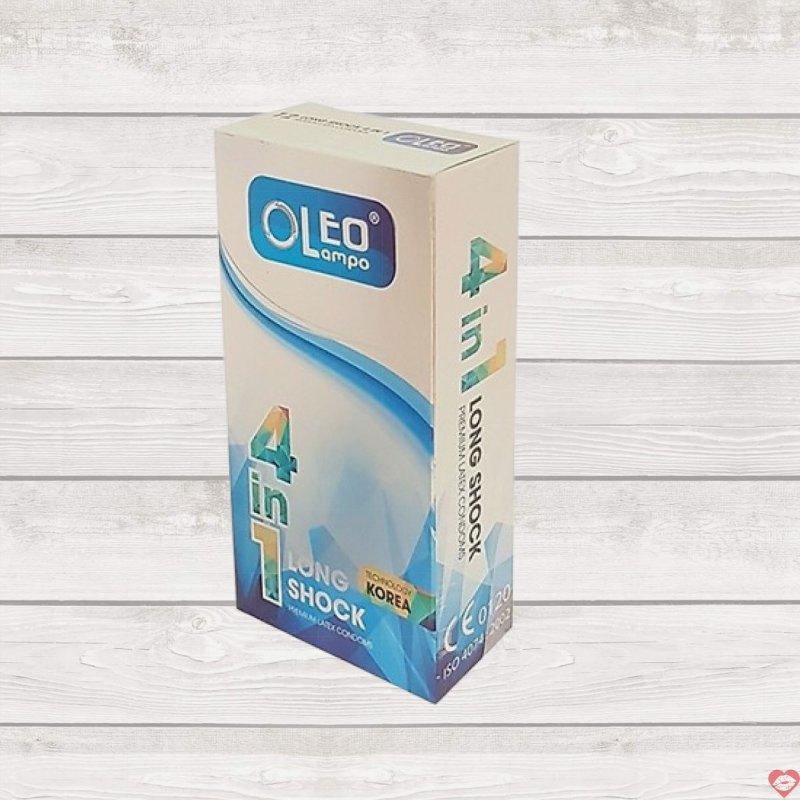 Bao cao su Oleo Lampo 4in1 12s siêu mỏng kéo dài mát lạnh 
