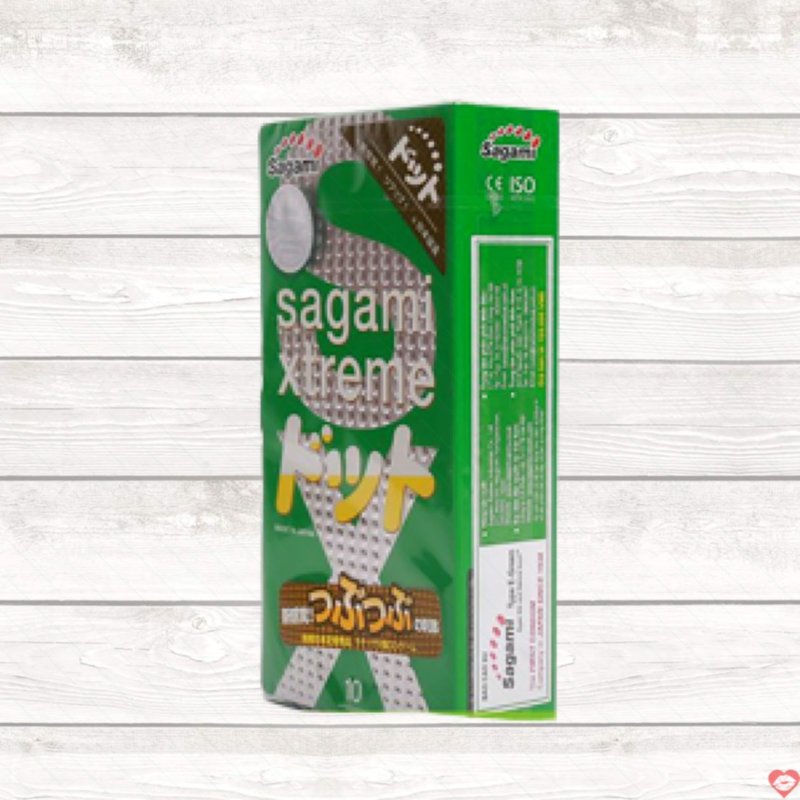 Bao cao su có gai Sagami Xtreme Green tăng cảm giác kích thích siêu mỏng 