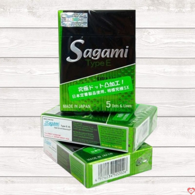 Bao cao su Sagami Type E siêu mỏng hộp 5 chiếc chính hãng 