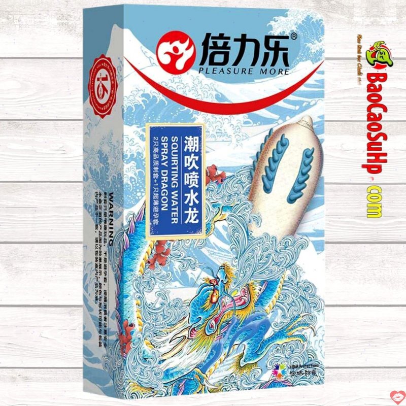 Bao cao su gai dọc dài Squirting Dragon kích thích mạnh mẽ, bền bỉ 