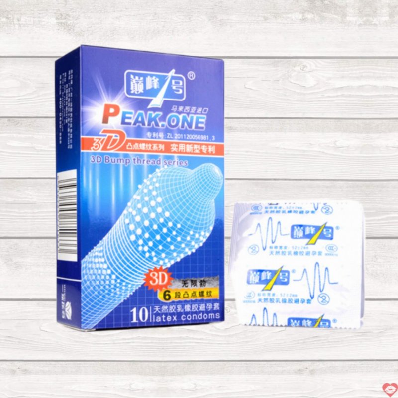 Bao Cao Su Siêu Gai 3D Siêu Mỏng Kích Thích Mạnh Mẽ 10 Bao 