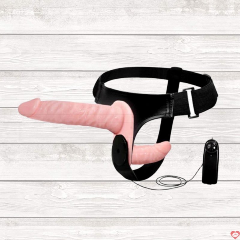 Dương vật giả dây đeo 2 đầu rung Baile Strap-on silicon mềm 