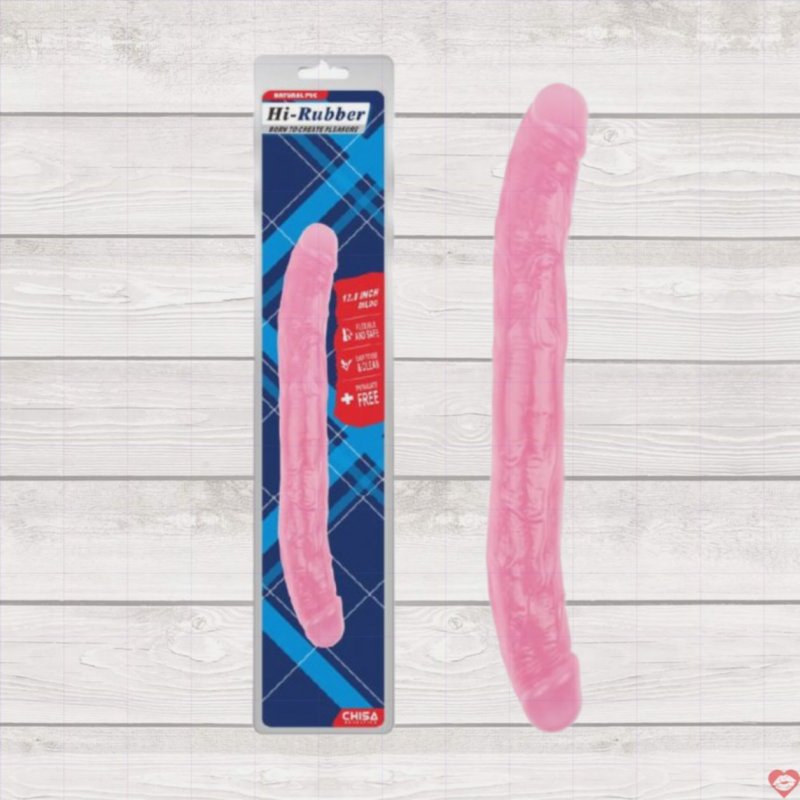 Dương vật giả 2 đầu Chisa Hi-Rubber 12.8 inch hồng siêu mềm mại kích thích 