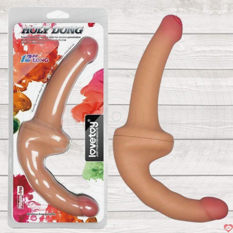 Dương vật giả Lovetoy hai đầu cho les, rung mềm mại, chất liệu silicone cao cấp 