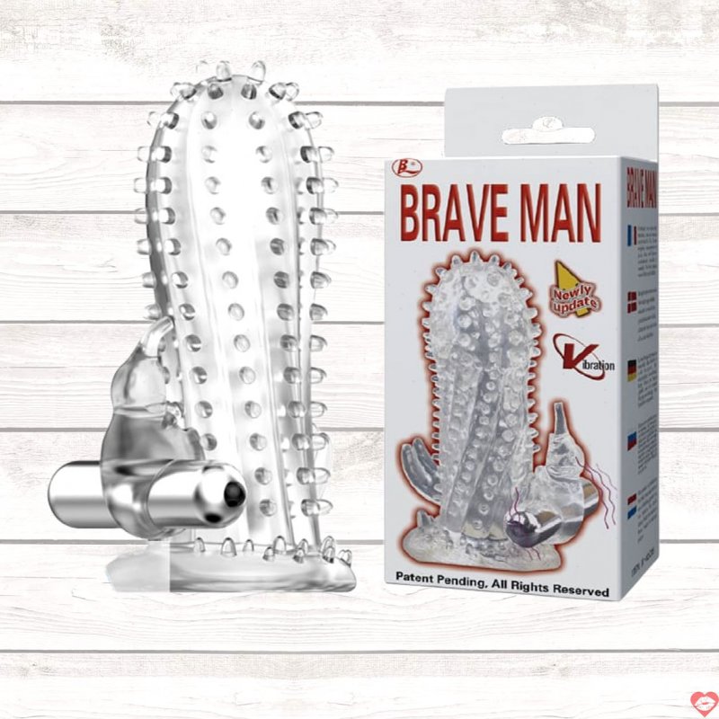 Bao cao su đôn dên Brave Man size lớn siêu rung gai to tăng khoái cảm 