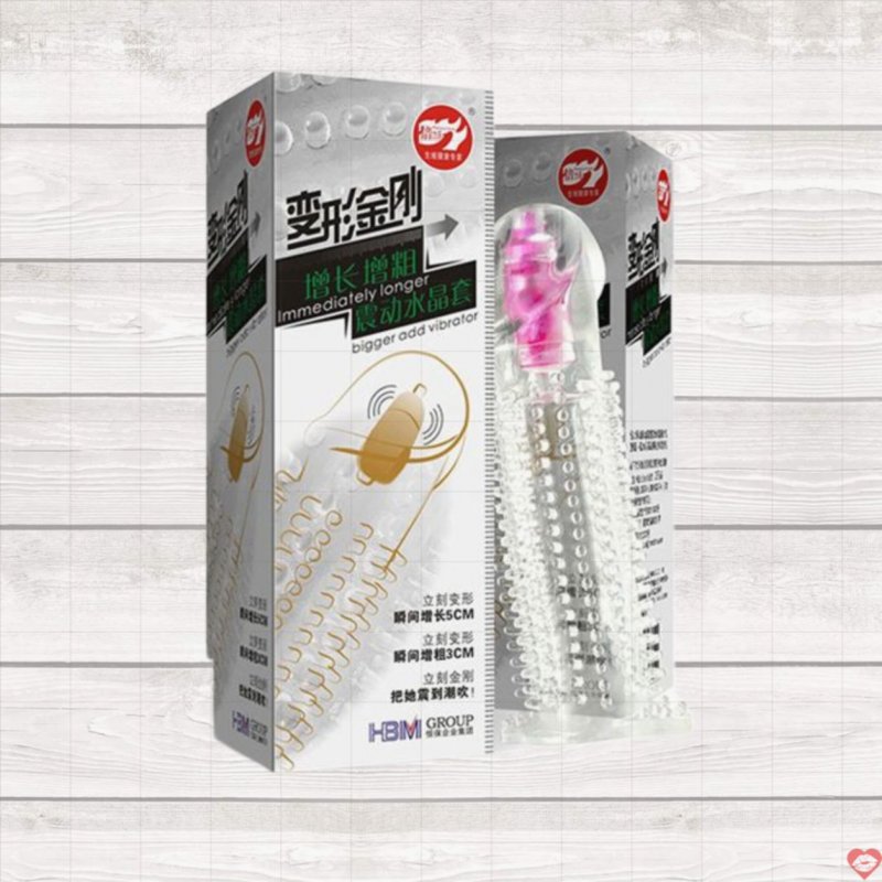 Bao cao su đôn dên trong suốt có rung ở đầu