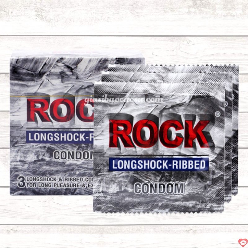 Bao Cao Su Rock Longshock Kéo Dài Thời Gian Gân Gai Hộp 3 Cái