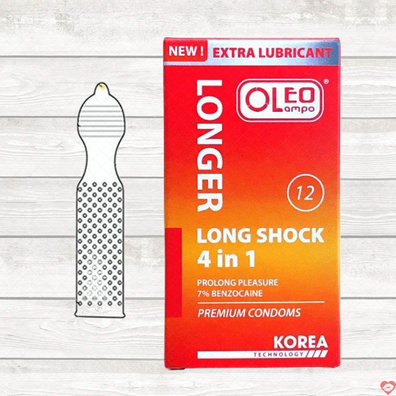 Bao Cao Su Oleo Lampo LONG SHOCK 4 in 1