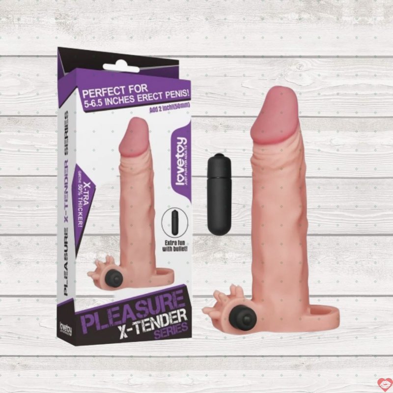 Bao Cao Su Đôn Dên Tăng Kích Thước Rung Mạnh Lovetoy Pleasure X-Tender 2
