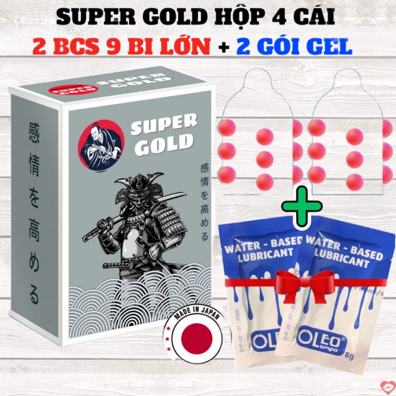 Bao Cao Su 9 Bi Super Gold Hộp 2 Cái