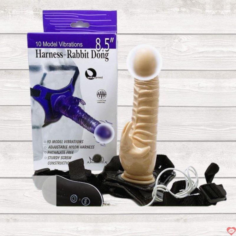 Dương vật dây đeo rung Les Harness Rabbit Dong tăng khoái cảm đỉnh 