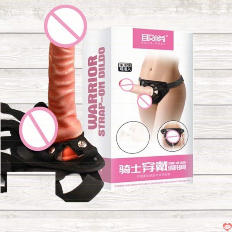 Dương vật giả đeo dây Knight gân nổi silicone mềm mại kích thích 
