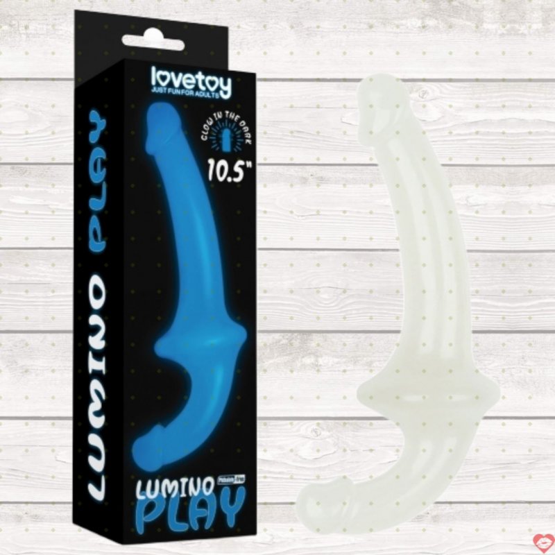 Dương vật Lovetoy Lumino 2 đầu trong suốt cho LES - Tự nhiên, phát sáng, an toàn 