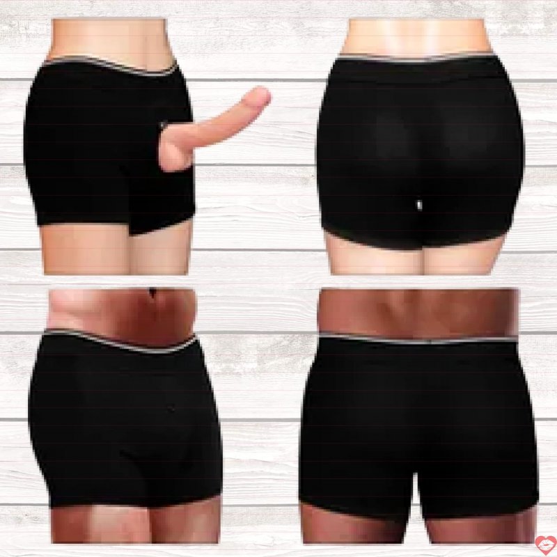 Quần Short Đeo Dương Vật Unisex Lovetoy Co Giãn Mềm Mại Dễ Chịu 
