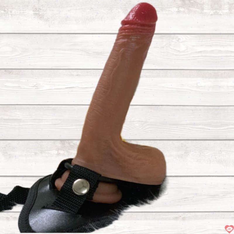 Dương vật giả mềm siêu thực có đai đeo, silicone cao cấp, cho LES 