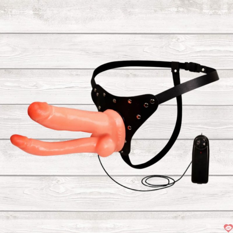 Dương Vật Giả 2 Đầu Baile Ultra Passionnate Harness Rung Cực Mạnh Cho Cặp Đôi