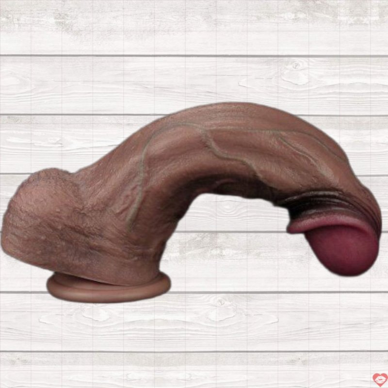 Dương vật giả silicon 2 lớp XXXL LoveToy cao cấp đế dính tường 