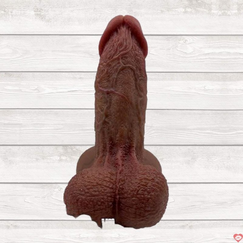 Dương vật giả khổng lồ đen siêu thật size L đế hít tường chất liệu silicone 