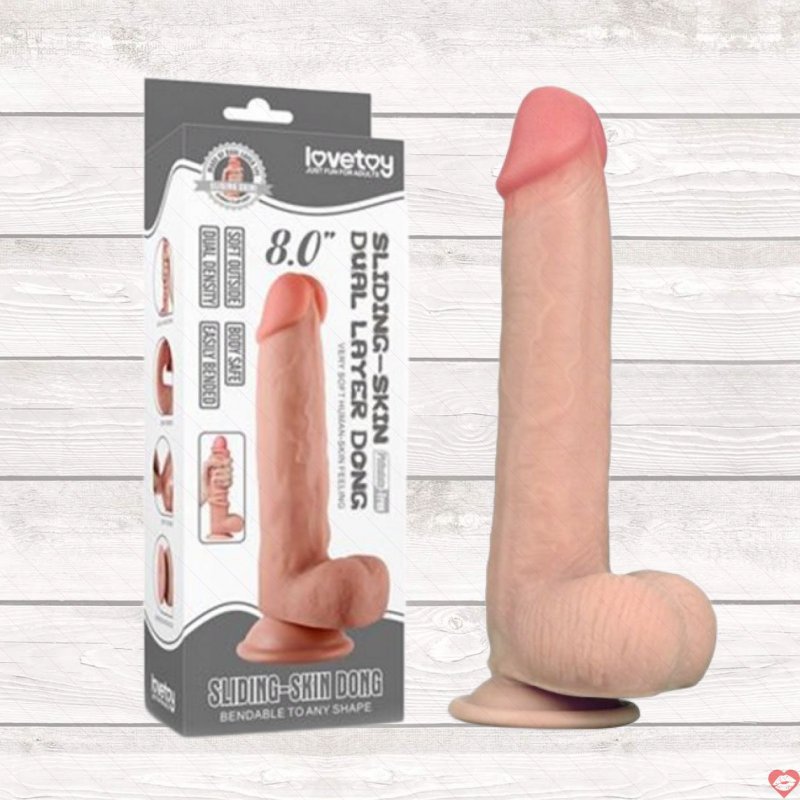 Dương vật giả dính tường Lovetoy mềm mại 8 inch siêu thực tế 