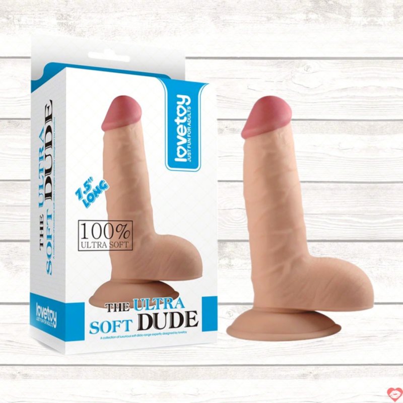Dương vật giả dính tường Lovetoy Ultra Soft Dude 7.5 inch Siêu mềm An toàn 