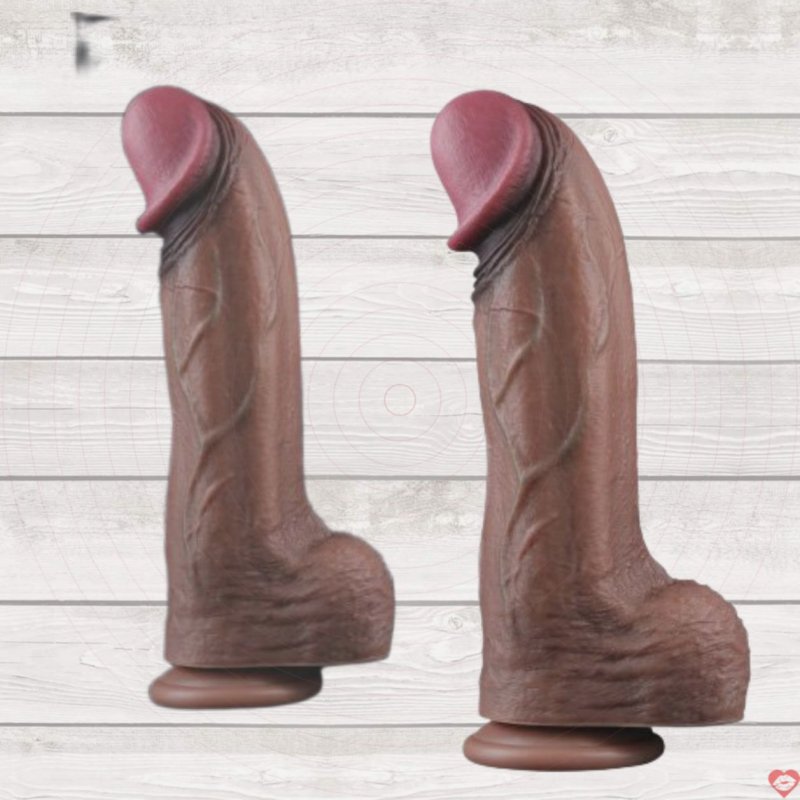 Dương vật giả silicone 2 lớp XXL Lovetoy đế gắn tường thật nhất 