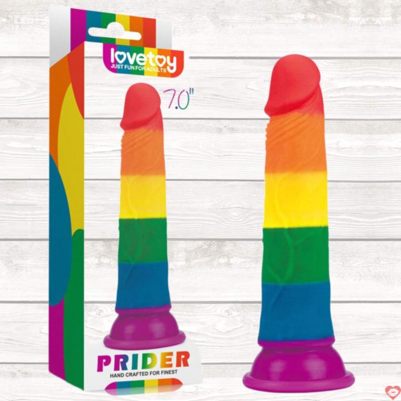 Dương Vật Giả 7 Màu Lovetoy Prider Siêu Mềm An Toàn Kích Thích 