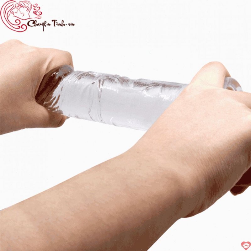 Dương vật giả trong suốt gắn tường silicon êm ái kích thích sướng 