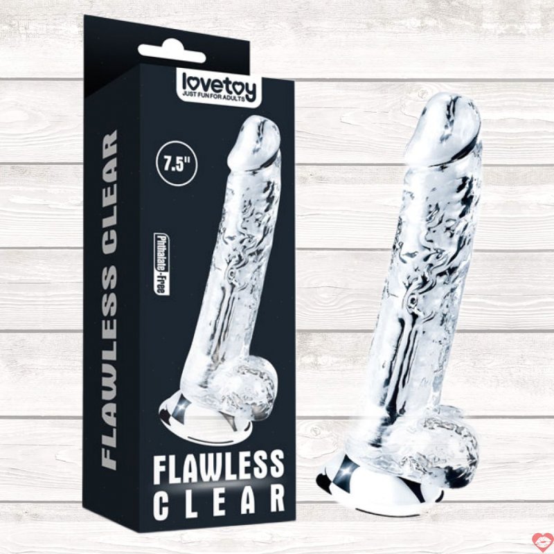 Dương Vật Giả Silicon Trong Suốt Lovetoy 7.5 Inch Hút Tường 