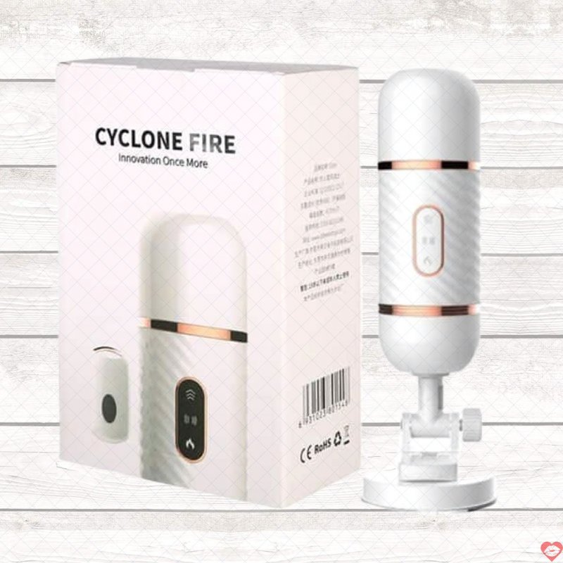 Dương Vật Giả Cyclone Fire Rung Thụt Phát Nhiệt Hút Tường Remote Cao Cấp 