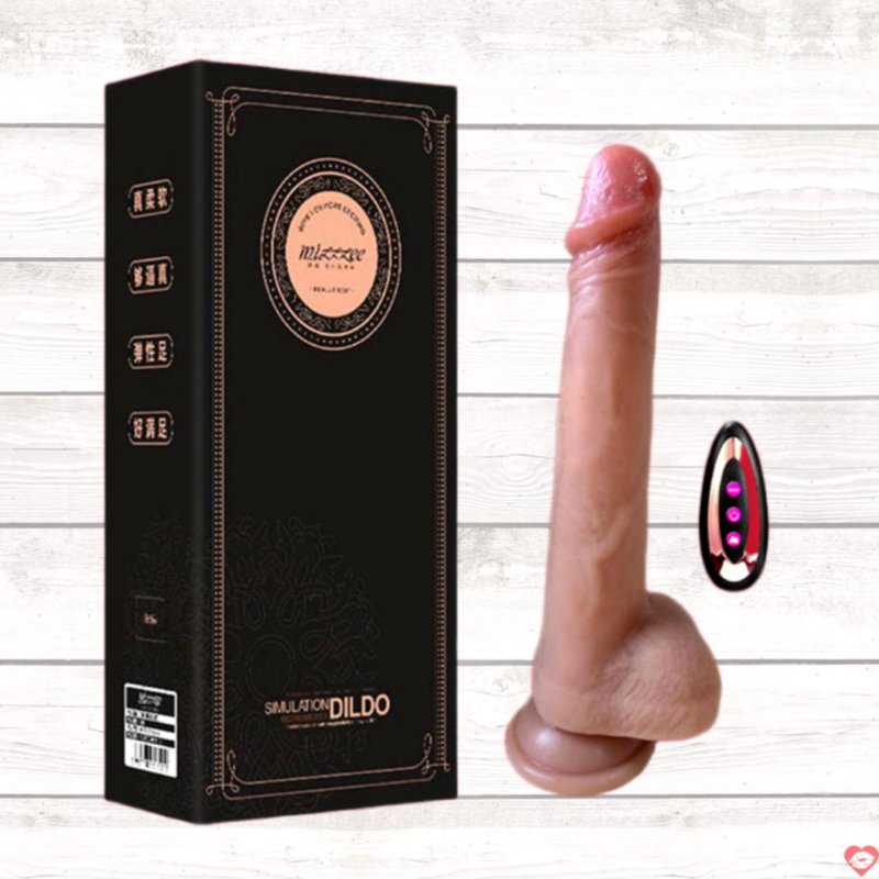 Dương vật hít tường Mizzzee rung thụt nhiệt điều khiển từ xa