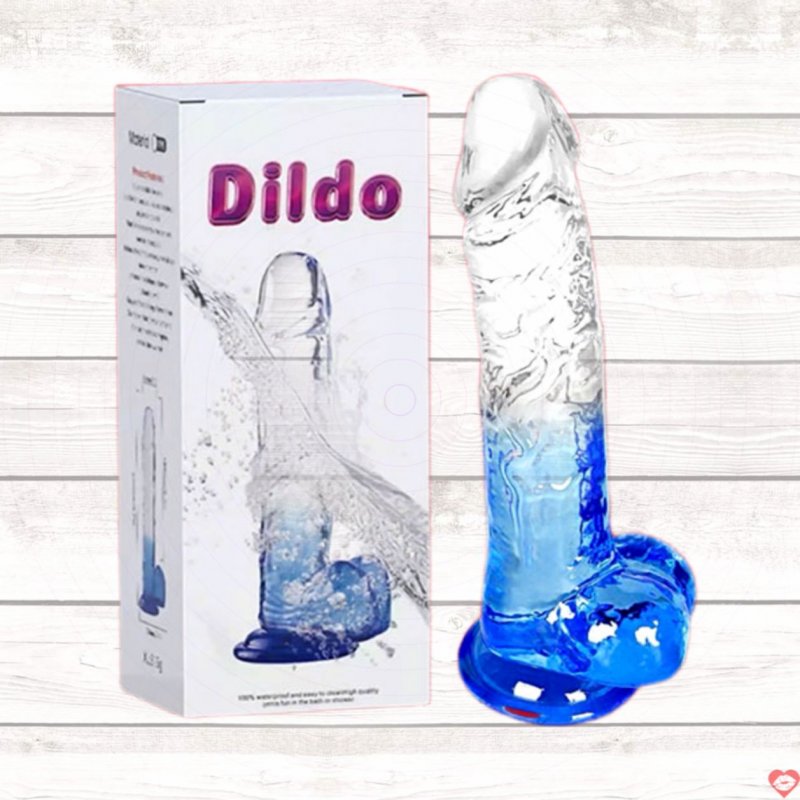 Dương vật giả hít tường trong suốt phối xanh nước biển Shaki