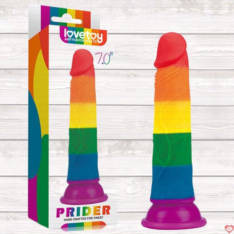 Dương Vật Giả Dán Tường Silicon 7 Màu Độc Lạ - Lovetoy Prider 7in