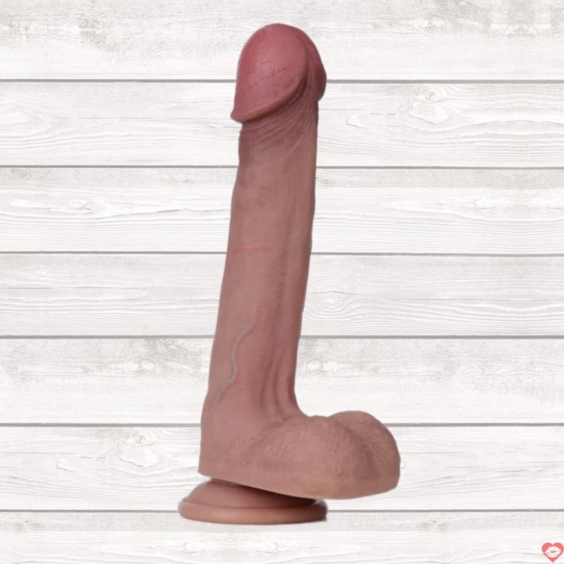 Cu giả Lovetoy 9 inch gân guốc 2 lớp kích thích mạnh mẽ, hít tường 