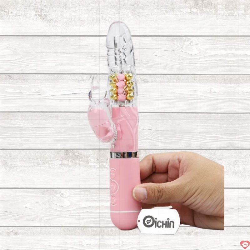 Pink Rabbit Penis rung xoay đa chế độ pin sạc