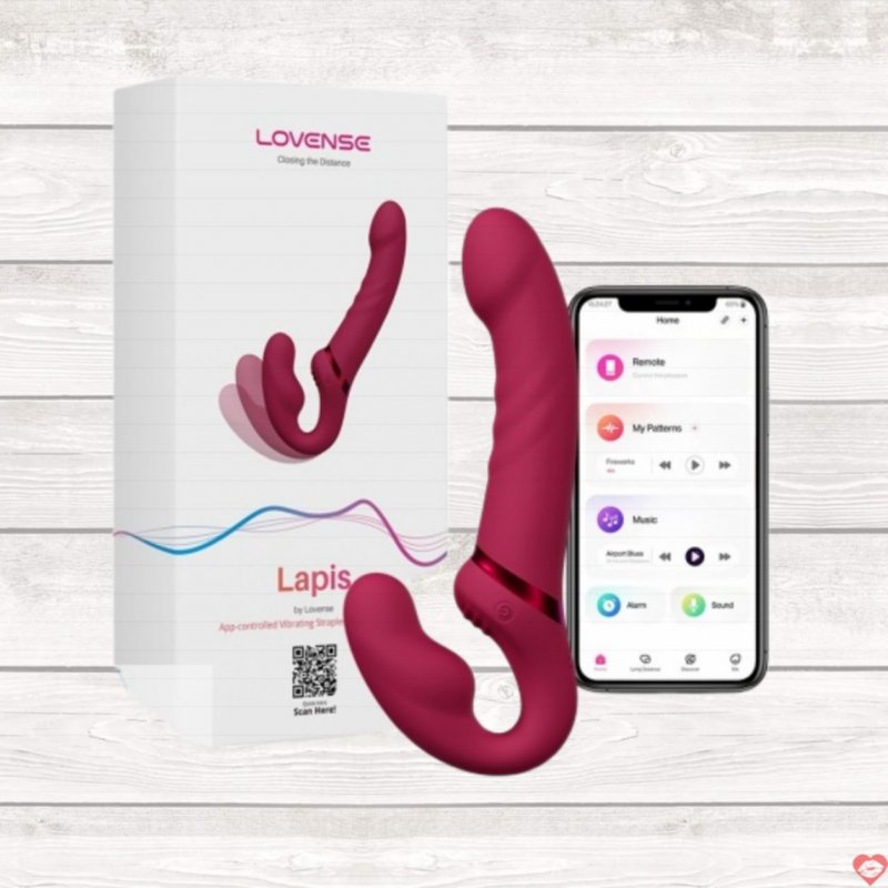 Lovense Lapis cu giả rung 2 đầu cho les kết nối App điện thoại