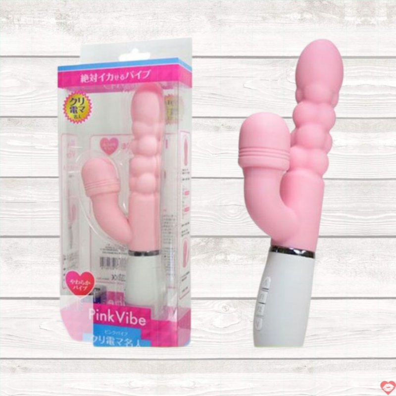 Dương vật giả có gai siêu rung Pink Vibe Nhật Bản